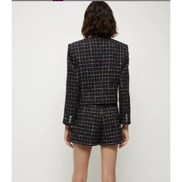 VERONICA BEARD  Nathan Jacket Navy Multi Sz 8 Tweed Crop - Picture 3 of 9